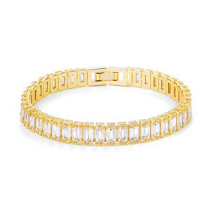 Fashion Beaded <b>Bracelet</b> <b>Red</b> Zircon Gold Plated Channel Setting Gift Jewelry Women's Accessory - Product Image 2