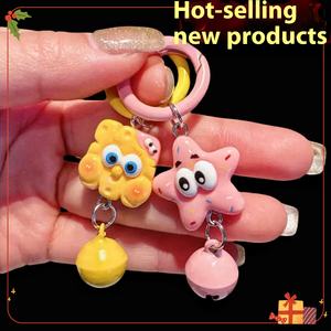 D01 petit livre rouge porte-clés mignon dessin animé résine pendentif en Spongebob Pie Star Design PVC plastique en gros emballé carte <span class=keywords><strong>cloche</strong></span> - Product Image 5