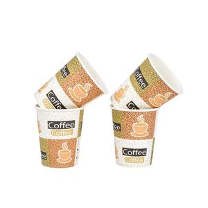 8oz Disposable Single Wall Corrugated PE <b>Paint</b> Coated Paper Cup for Hot Drinks Coffee Tea Tequila More-Customizable Printing - Product Image 1