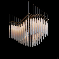 Lustre moderne de conception contemporaine avec éclairage LED long pour hall d'hôtel, personnalisation moderne