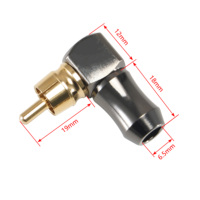 Connecteur audio stéréo Hi-Fi RCA coudé court plaqué or 24 carats en alliage de zinc nickelé pour câble de haut-parleur à souder soi-même