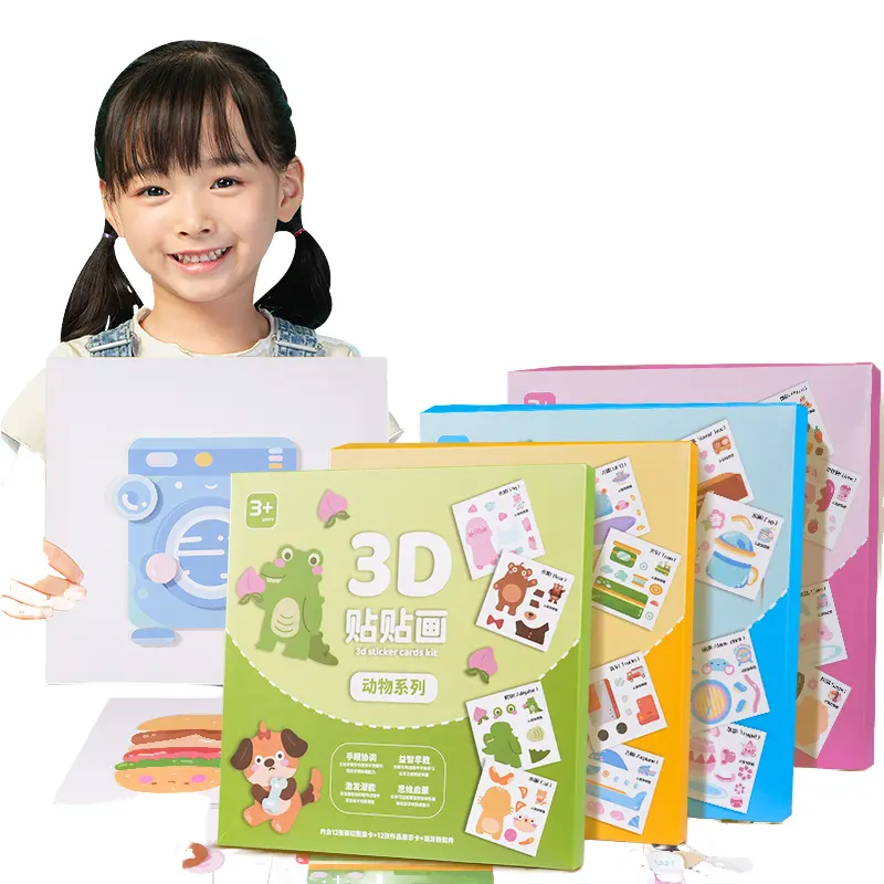 Yiting adesivos 3D personalizados para crianças, adesivos fofos, adesivos estereoscópicos de venda quente
