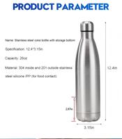 Botella de Agua de Acero Inoxidable de Doble Pared y 25 oz con Logotipo Personalizado, Botella de Agua con Fondo de Almacenamiento, Botella Aislada Portátil con Forma de Lata de Coca-Cola