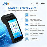 Terminal POS Inteligente JR SP580 con Android 14, Lector de Tarjetas IC Sin Contacto, PDA de Mano para Pagos en Comercios Minoristas