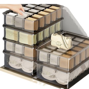 Clothing Organizer <b>Storage</b> <b>Box</b> With Lid For Underwear Socks 10L 20L Rectangle Solid Color <b>Drawer</b> Container - Product Image 5