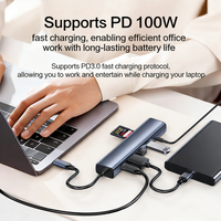 10-in-1 USB-C Hub zu HDTV 4K Gigabit Ethernet RJ45 SD TF PD 100W Aluminiumlegierung Multiport-Adapter für MacBook Pro auf Lager