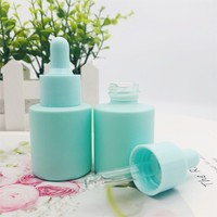 Flacon vide de 30 ml (1 oz) en verre dépoli noir de luxe pour huile essentielle, avec compte-gouttes, pour sérum visage, emballage cosmétique