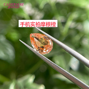 Morgan Orange Yellow Cultured Sapphire Pear Cut Synthetic Gemstone For Jewelry Making - Product Image 5