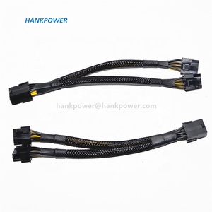 Cable de alimentación <span class=keywords><strong>PCI</strong></span> <span class=keywords><strong>Express</strong></span> para GPU PCIE <span class=keywords><strong>Y</strong></span>-splitter, Cable de extensión trenzado de 8 pines hembra a Dual 2X 8 (6 + 2) macho, 20cm - Product Image 3