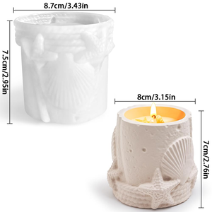 OEM Early Riser Aromatherapy <b>Candle</b> Marine Shell Storage Jar Mirror Silicone <b>Mold</b> Gypsum Cement Decorative Tools Disposable - Product Image 2