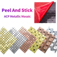 Nouveau carrelage auto-adhésif diamant 13 face, mosaïque en aluminium et Composite pour kit artisanal