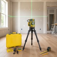 Niveau laser industriel autonivelant vert à 5 points, puissant, à double alimentation électrique, pour le bricolage