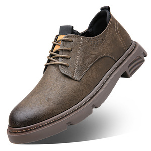 Chaussures bateau en cuir véritable noir pour hommes, décontractées, respirantes, à lacets, couleur unie, confortables, antidérapantes, pour le travail et l'extérieur - Product Image 5