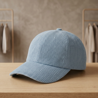 Casquette de baseball en velours côtelé à 5 panneaux, broderie personnalisée, impression DTF, logo, texture douce