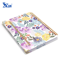 Bobina de oro notizbuch personalizado chica planificador diario espiral cuaderno de notas al por mayor escuela A5 cuadernos de tapa dura para estudiantes