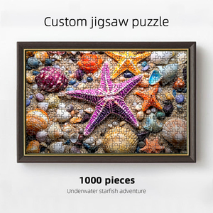 Custom <strong>Puzzle</strong> 100/500/1000 Pieces Of Starfish Blue/white/grey/ Board World Box OEM Manufacturer For Adult Child Jigsaw <strong>Puzzle</strong> - Product Image 2