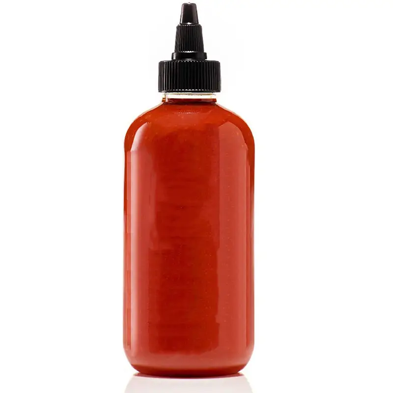 200ml 250ml 300ml 500ml Sriracha sos şişesi büküm kap ile boş PET ambalaj şişe için BİBER SOSU macun şurup biber yağı