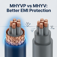 Câble minier blindé en cuivre étamé MHYVP, densité de tressage élevée, isolé en PE ignifuge, gaine en PVC, protection anti-EMI RFI