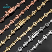 Chaîne Tennis Personnalisée avec Logo Avion, Plaqué Or 18K, Argent Sterling 925 Massif, Moissanite VVS Taille Émeraude Sertie Griffe, Style Hip-Hop pour Homme