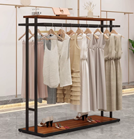 Expositor de Ropa Minimalista de Doble Cara y Doble Barra para Tiendas de Ropa de Hombre, Mujer y Niños, Venta al Por Mayor