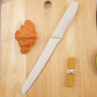 Ensemble de couteaux de chef JH en acier inoxydable 5 pièces, lames blanches, manches en plastique ambidextres, multifonction, affûtés à la main, pour la cuisine