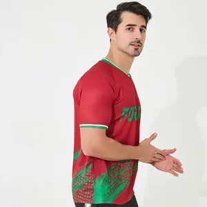 Camiseta <span class=keywords><strong>de</strong></span> Fútbol <span class=keywords><strong>de</strong></span> <span class=keywords><strong>Portugal</strong></span> para Hombre, <span class=keywords><strong>de</strong></span> Alta Calidad, Último Modelo Europeo, Manga Corta, Cómoda, Sublimada, <span class=keywords><strong>de</strong></span> Secado Rápido - Product Image 4