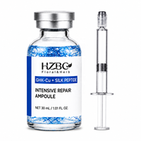 Ampoule réparatrice anti-rides et anti-âge au peptide de soie GHK-Cu, sérum boostant le collagène, vente en gros, marque privée OEM