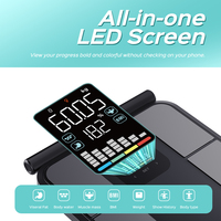 Báscula Inteligente de Baño con 8 Electrodos, Vidrio Templado, Conexión a App, Medición de Grasa Corporal, Peso Máximo 180 kg, IMC