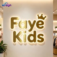Logo personnalisé rétroéclairé 3D en acier inoxydable LED IP65 avec transformateur, prise murale, compatible HomeKit, pour bâtiments de bureaux