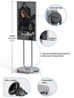Affichage numérique portable sur pied de 32 à 43 pouces, écran LCD publicitaire avec options d'alimentation par batterie et par prise secteur