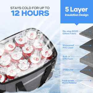Custom logo 24H Ice Retention Coole Leakproof Collapsible Insulated Foldable Cooler Bag - Product Image 5