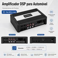 Processeur DSP 8 canaux pour voiture avec amplificateur de puissance 4 canaux, puce AKM japonaise, max 4x120W, qualité usine, 12V