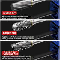 Fraiseuses rotatives en carbure de tungstène 3x6mm à double coupe, ensemble de têtes de meulage pour meuleuse, pour acier inoxydable et sculpture sur bois