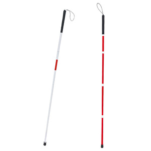 Canne pliante en alliage d'aluminium blanche 125 cm, télescopique, portable, avec poignée antidérapante, aide à la mobilité pour les voyages en extérieur - Product Image 2