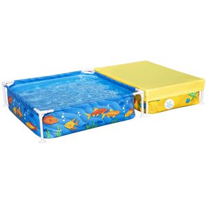 Ensemble combiné <span class=keywords><strong>piscine</strong></span> et bac à sable Bestway 561CF 2-en-1 pour enfants, mini <span class=keywords><strong>piscine</strong></span> hors sol à cadre et bac à sable pour l'extérieur - Product Image 1
