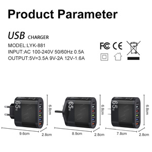 3.1A 5 porte caricatore USB PD adattatore di ricarica per Xiaomi <span class=keywords><strong>iPhone</strong></span> <span class=keywords><strong>13</strong></span> Samsung spina per cellulare ricarica QC 3.0 caricatore da parete - Product Image 3
