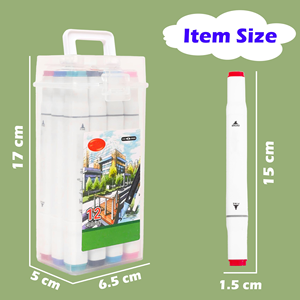 Juego de Marcadores de Arte Coloridos, Marcador Permanente de Doble Punta para Artistas, Cuerpo Triangular Ergonómico, Material Escolar para Niños y Estudiantes, Rotulador Permanente - Product Image 2