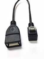 Cable adaptador de datos y carga USB-B OTG con conector en ángulo recto Micro USB B a USB 2.0 A hembra a macho, con ángulo izquierdo, arriba, abajo