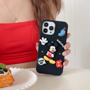 Coque souple pour iPhone 14 Pro Max, 12, 11, 13 (compatible modèles japonais et coréens), motif Mickey et Minnie DIY, pour femme - Product Image 3