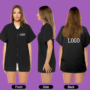 Chaqueta de Peluquería Negra Resistente al Agua con Logotipo Personalizado al por Mayor, Uniforme Profesional de Salón, <span class=keywords><strong>Chaleco</strong></span> de Peluquería Transpirable - Product Image 1