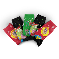 Chaussettes d'hiver unisexes de Noël en gros, motif dessin animé, impression numérique par sublimation 360°, bonhomme en pain d'épices, Père Noël, alien, nouveauté de Noël