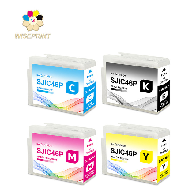Wiseprint SJIC46P Reliable Long-Lasting Pigment Compatible High-Quality Smooth Ink Cartridge for Epson CW-4050 Printer