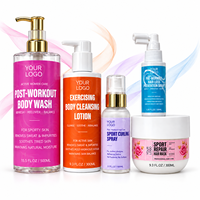 Ensemble de soins capillaires personnalisés avec logo : Protection anti-chute et anti-casse, soin sans rinçage, pré-entraînement sportif, gel douche corporel et brume capillaire en spray
