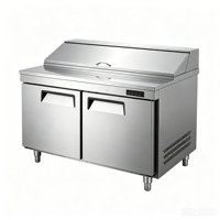 Table de préparation de salades à double porte commerciale, réfrigérateur, équipement de réfrigération pour supermarché, armoire congélateur
