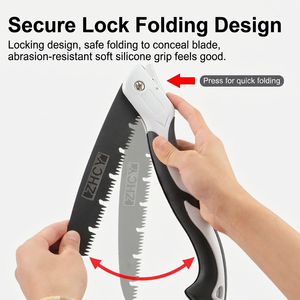 Sierra de mano plegable rápida y afilada para dropshipping, herramienta manual portátil para cortar árboles, troncos y leña - Product Image 2