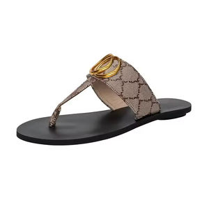 Zapatos de Diseñador de Lujo, Zapatos Casuales para Mujer, Chanclas para Exteriores, Pantuflas de Mujer, Cuero PU, Cómodas, Ligeras, Planas - Product Image 1