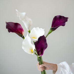Grande fleur artificielle de lys calla en PVC/PU, toucher réel, pour décoration de mariage, de maison et accessoire photo - Product Image 3