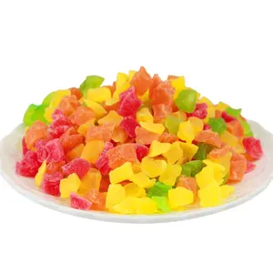 Dehydrated Dried Papaya Diced Mixed 4 colors can be used as an ingredient for baking Sale Fruit