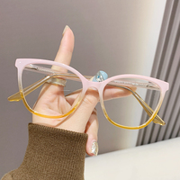 22075 Transparent bleu lumière bloquant ordinateur gros montures de lunettes rétro montures optiques