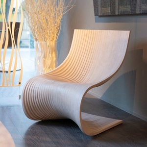 Sillón Individual Minimalista en Forma de <span class=keywords><strong>S</strong></span>, Hecho a Mano con Madera Maciza, Mueble de Diseño para Sala de Estar o Dormitorio - Product Image 3